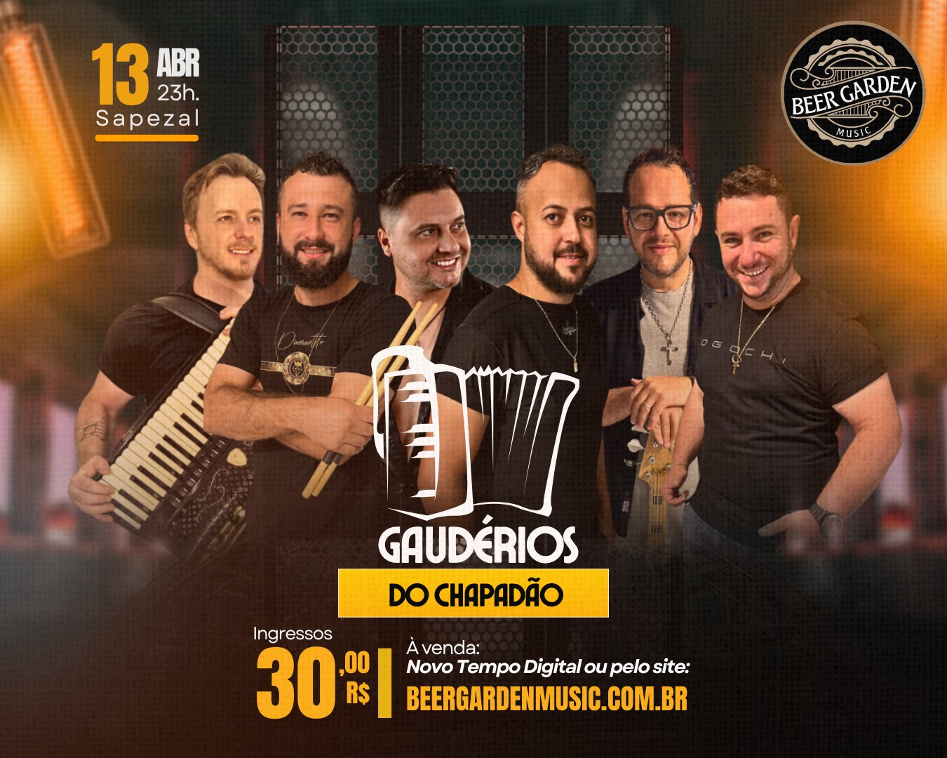 BAILE DIA 13 DE ABRIL - 23:00 BEER GARDEN MUSIC EM SAPEZAL